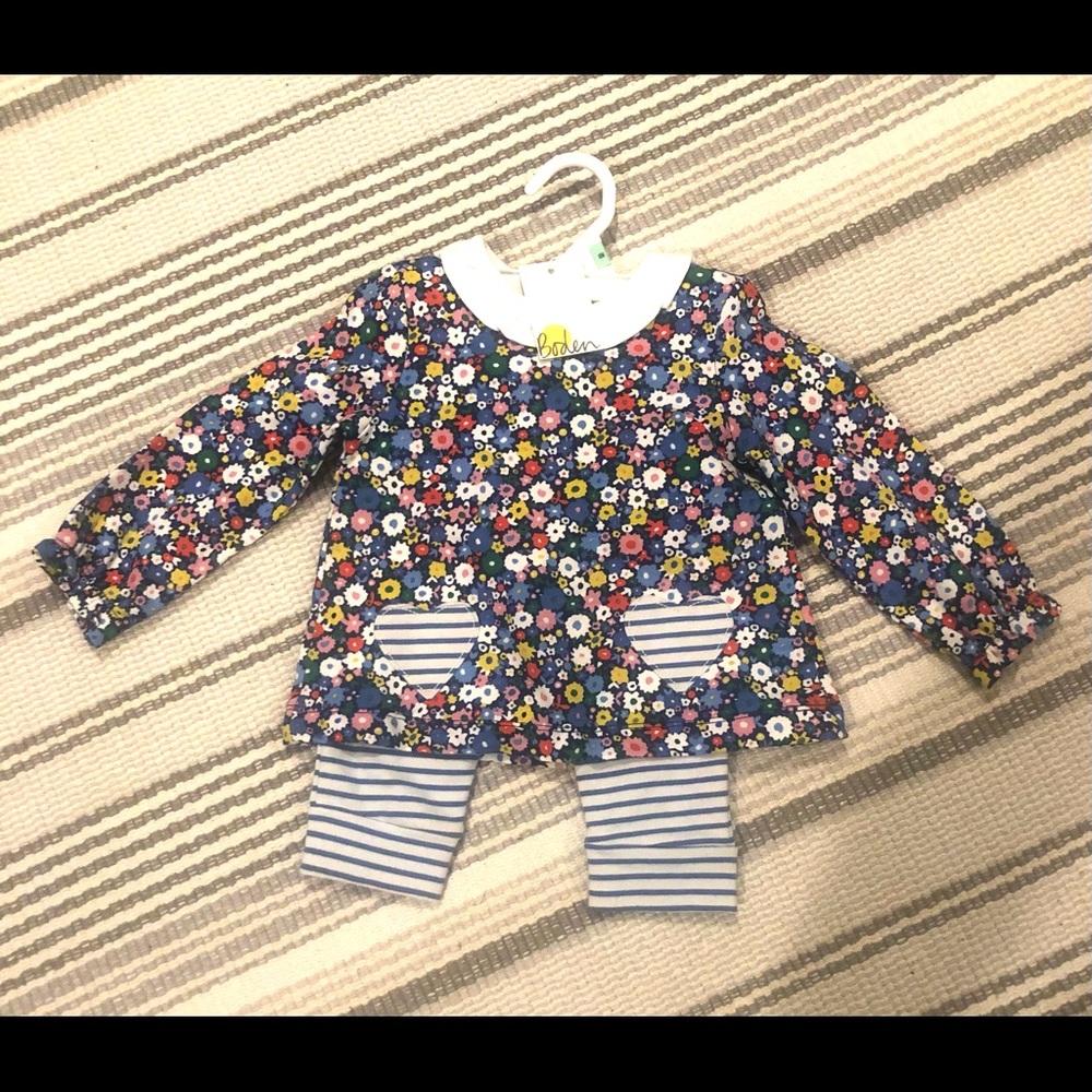 NWT  Mini Boden 12 month soft jersey 2 piece play set